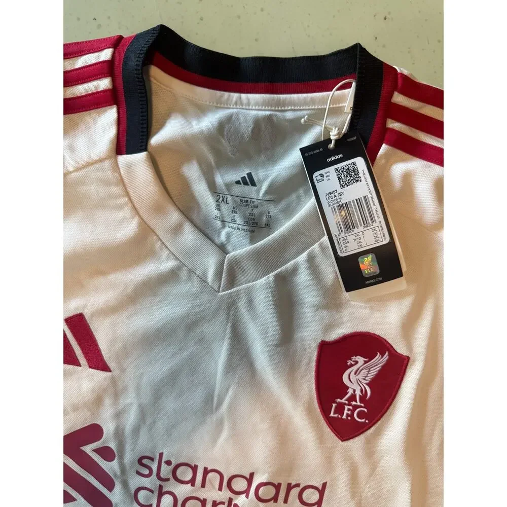 Adidas Liverpool 2025-26 Away Jersey Ekitike #22 Men's 2XL White Soccer Shirt NW